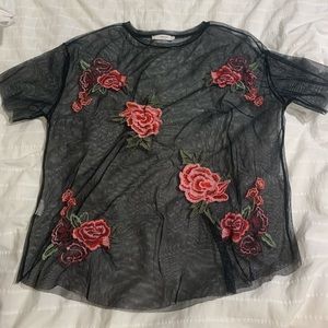 Sheer rose top